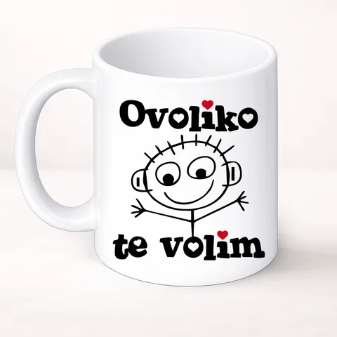 Ovoliko te volim - On - Šolja Classic – proizvod sa printom