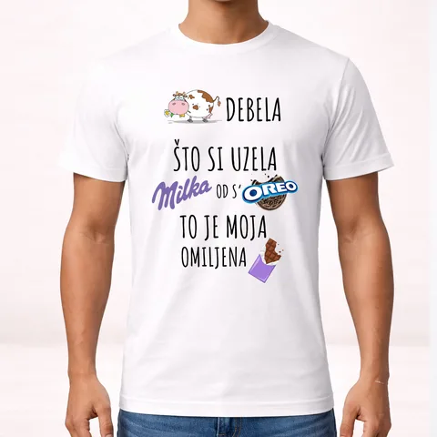 Kravo debela sto si uzela milka od s oreo - Majica
