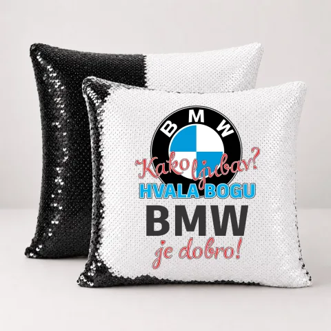 Kako ljubav Hvala bogu BMW je dobro - Jastuk magični – proizvod sa printom
