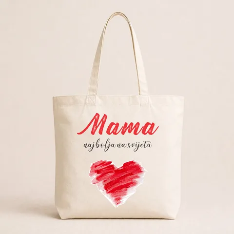 Mama najbolja na svijetu - Pamučni ceger – proizvod sa printom
