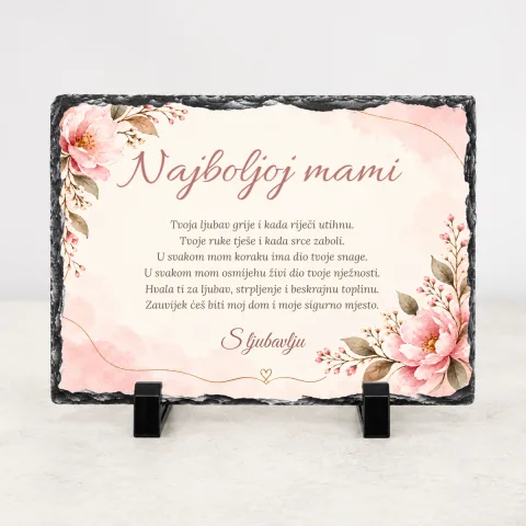 Najboljoj mami · Foto kamen – vodoravno