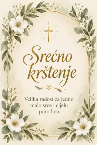 Čestitka · Srećno krštenje - Porodična toplina