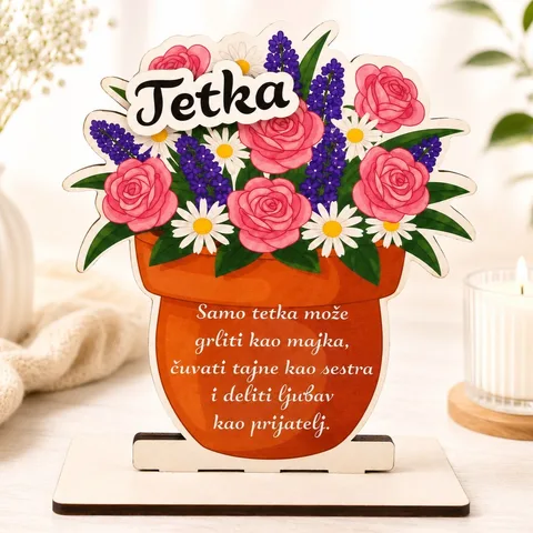 Drveni ukrasni stalak – Tetka