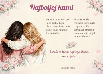 Najboljoj kumi · Sestra srcem na proizvodu