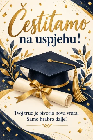 Čestitka · Čestitamo na uspjehu - Diploma
