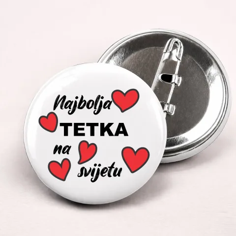 Najbolja tetka - Bedževi – proizvod sa printom