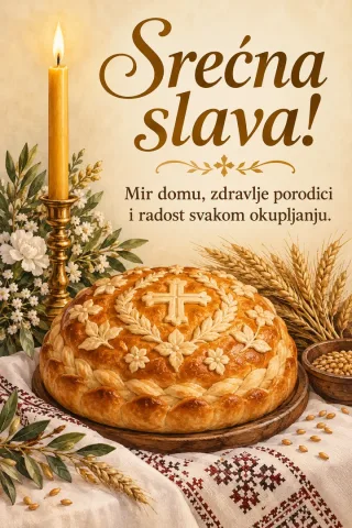 Čestitka · Srećna slava - Toplina doma