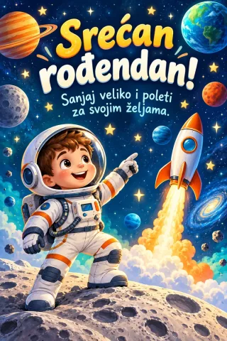 Čestitka · Srećan rođendan - Svemirske želje