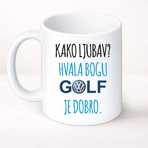 Kako ljubav? Hvala bogu GOLF je dobro #2 - Šolja Classic – proizvod sa printom