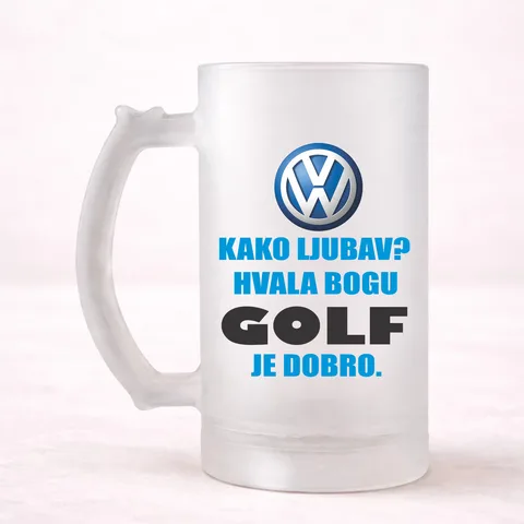 Kako ljubav? Hvala bogu GOLF je dobro - Krigla – proizvod sa printom