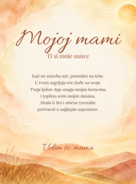 Mama · Sunčani zagrljaj · Foto staklo na proizvodu