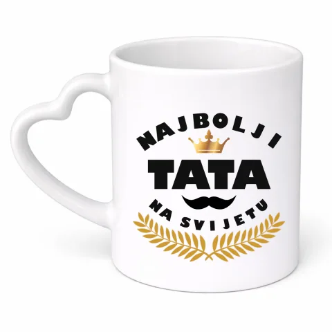 Najbolji tata na svijetu - Šolja srce – proizvod sa printom