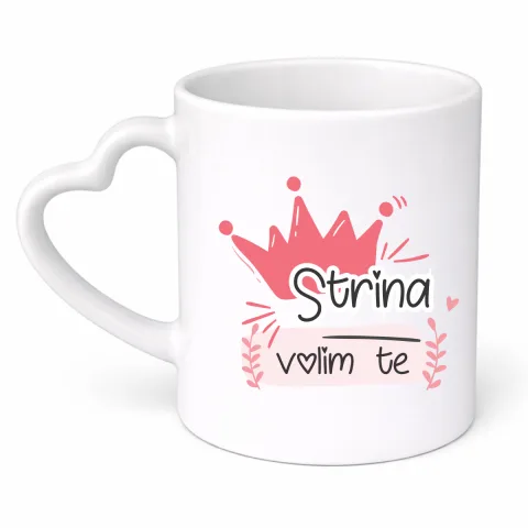 Strina volim te - Šolja srce – proizvod sa printom