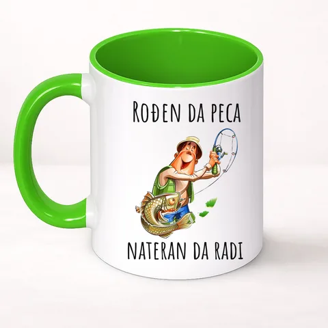 Rođen da peca nateran da radi - Šolja Classic