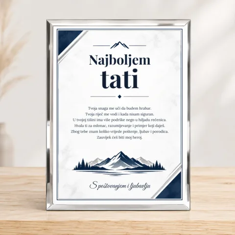 Најбољем тати · Фото стакло – усправно