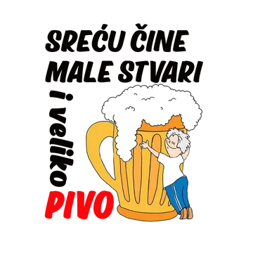 Srecu cine male stvari i veliko pivo na proizvodu