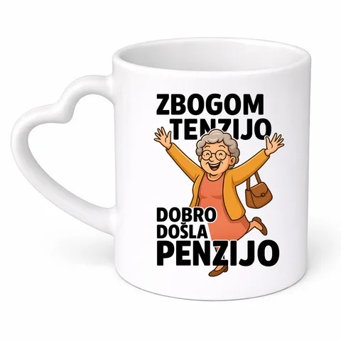 Zbogom tenzijo dobro došla penzijo 2 - Šolja srce – proizvod sa printom