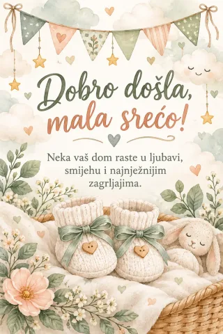Čestitka · Dobro došla mala srećo