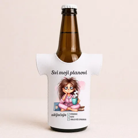 Svi moji planovi ukljucuju spavanje kafu - Majica za flaše