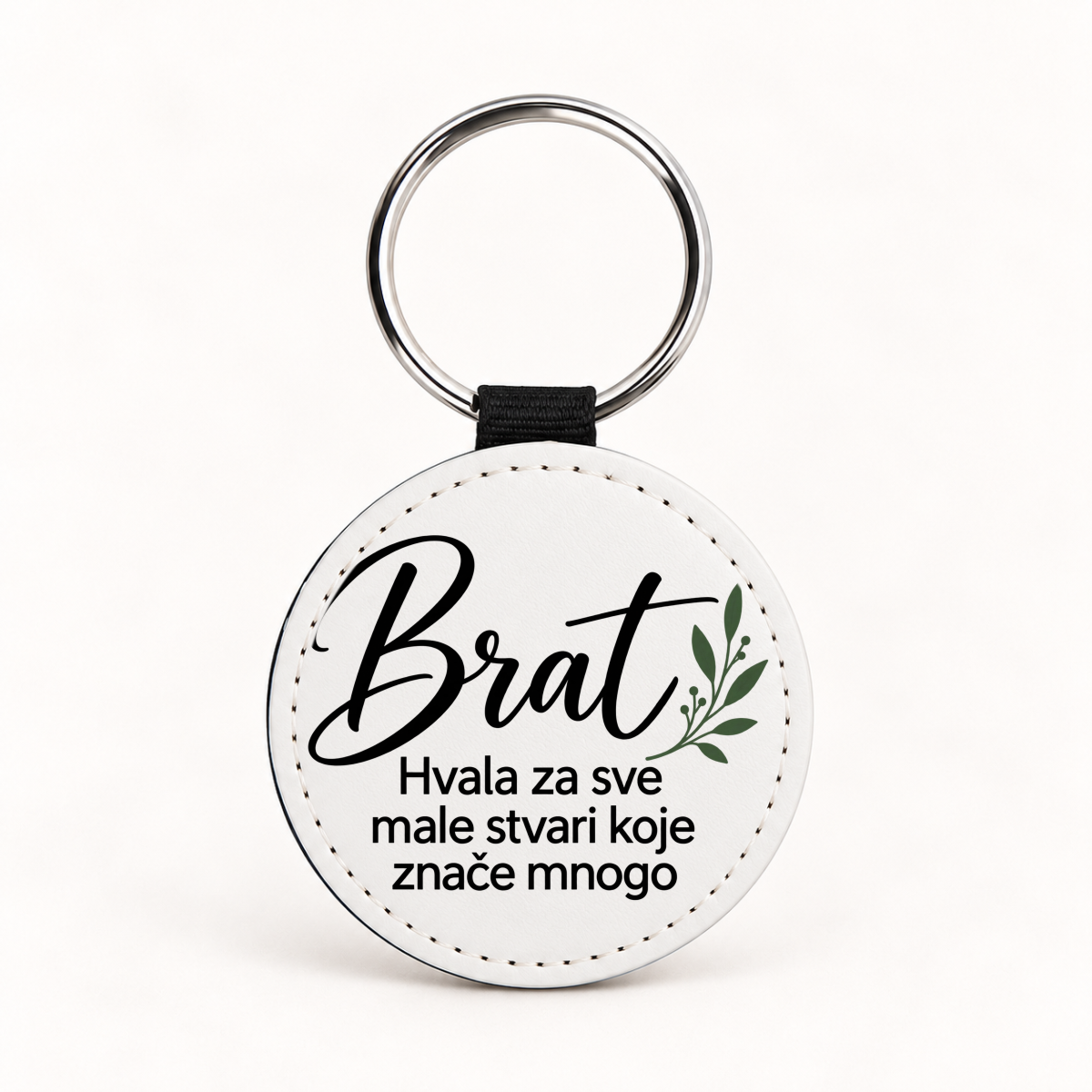 Brat — Hvala za sve male stvari koje znače mnogo - Kožni privjesak — okrugli – prikaz proizvoda