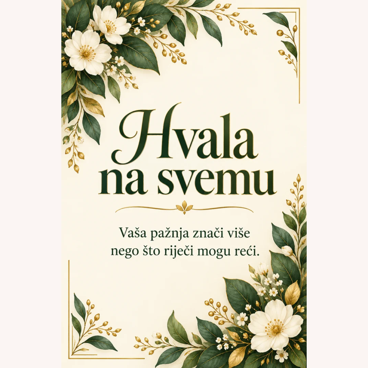 Čestitka · Hvala na svemu - Elegantna – prikaz izdelka