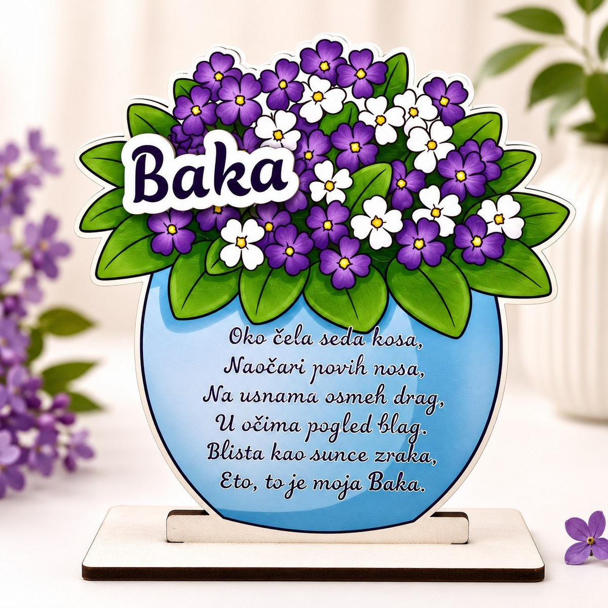 Drveni ukrasni stalak – Baka – prikaz proizvoda