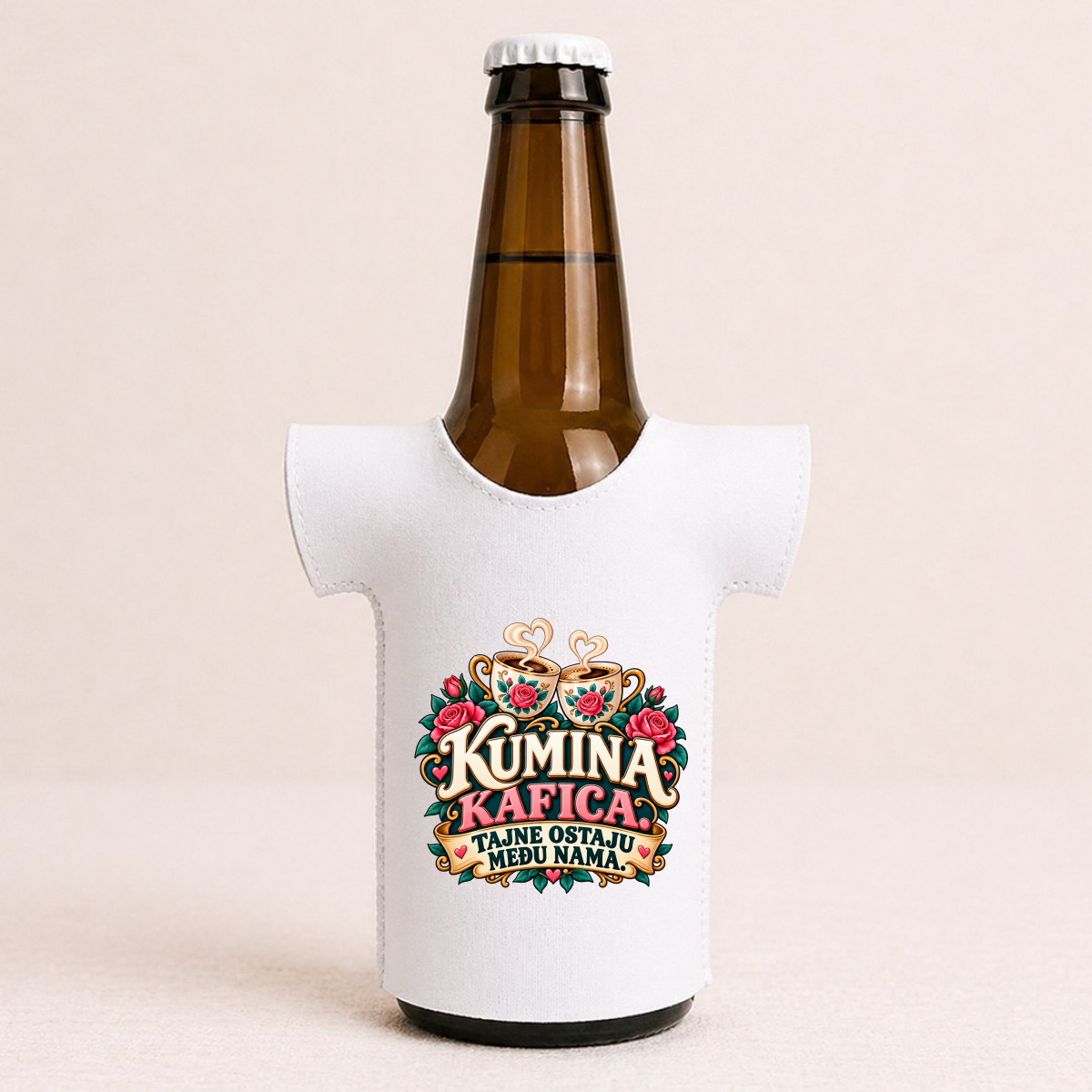 Kumina kafica. Tajne ostaju među nama - Majica za flaše – prikaz proizvoda