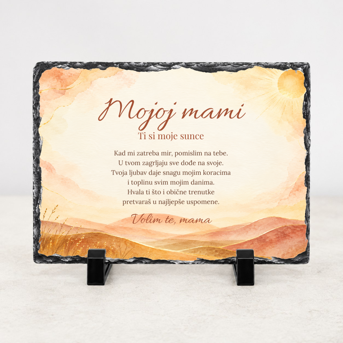 Mama · Sunčani zagrljaj · Foto kamen - Foto kamen - vodoravno – prikaz izdelka