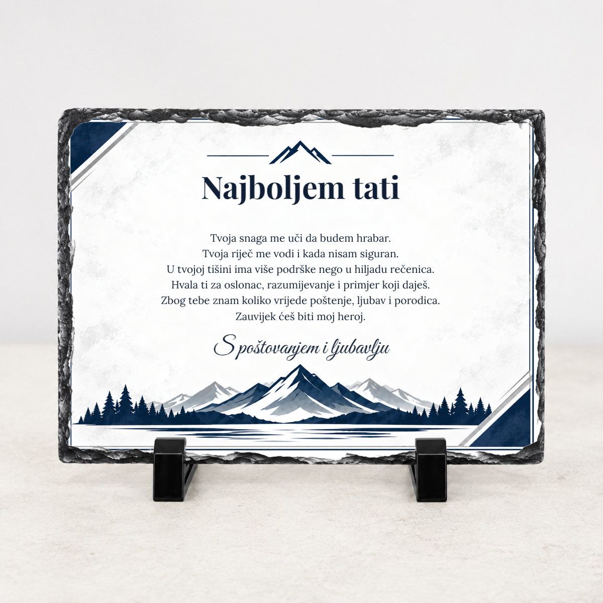 Najboljem tati · Foto kamen - Foto kamen - vodoravno – prikaz izdelka