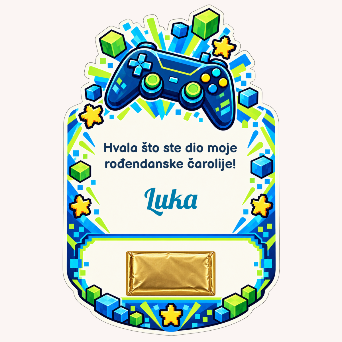 Zahvalnica · Gaming avantura – prikaz proizvoda