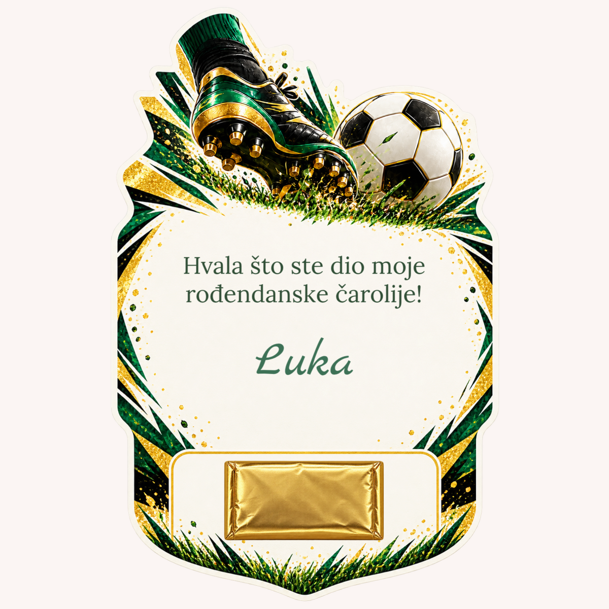 Zahvalnica · Gol za rođendan – prikaz proizvoda