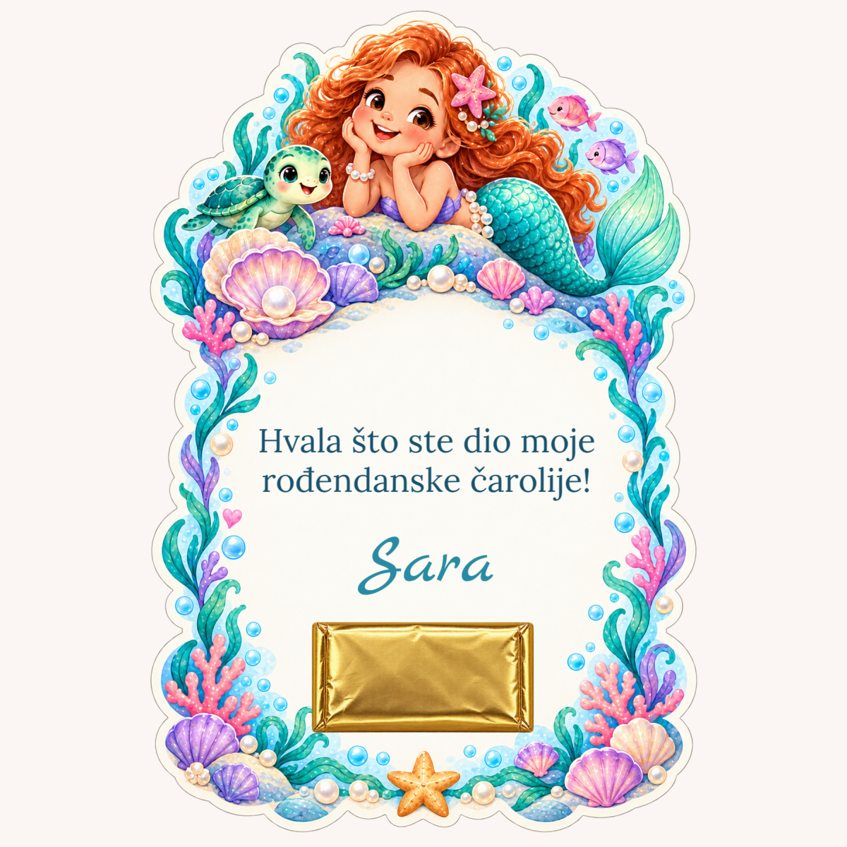Zahvalnica · Mala sirena – prikaz proizvoda