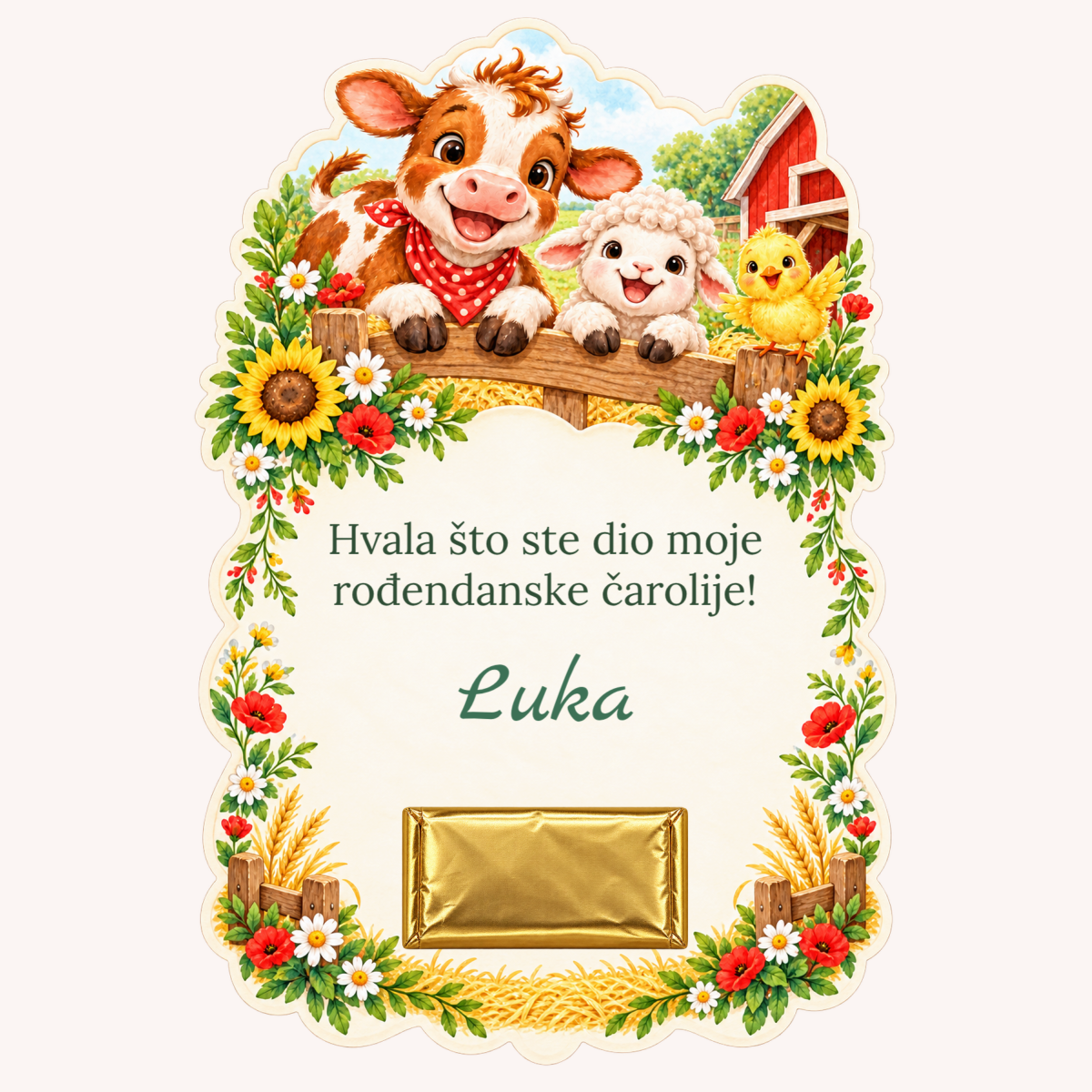 Zahvalnica · Vesela farma – prikaz proizvoda
