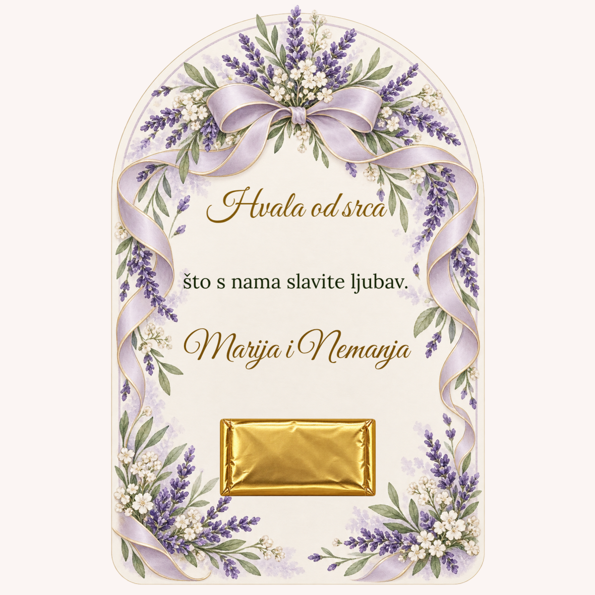 Zahvalnica · Lavanda i svila – prikaz proizvoda