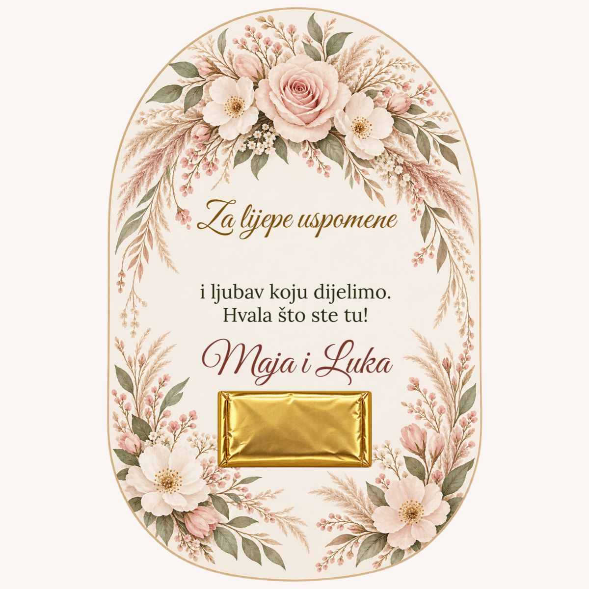 Zahvalnica · Suho cvijeće – prikaz proizvoda