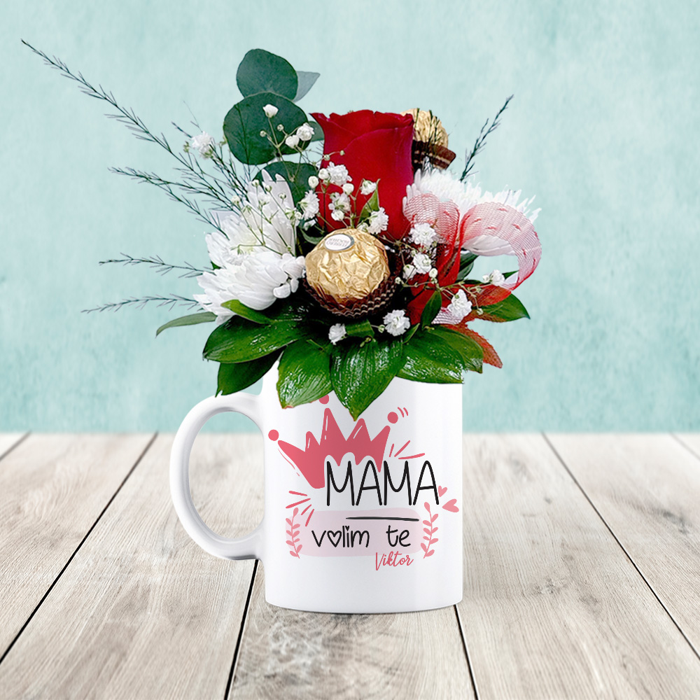 Mama volim te - Šolja/Aranžman - Doxy GiftShop